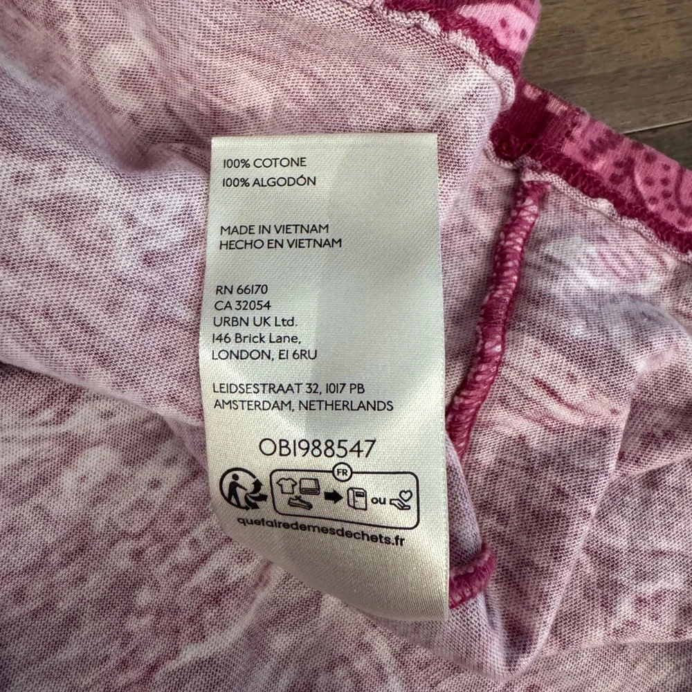 NWOT Free People/We The Free Nina Printed Tee-Magenta Combo